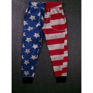The Bottom Line Joggers Men M US Flag Stars Stripes America USA Drawstring